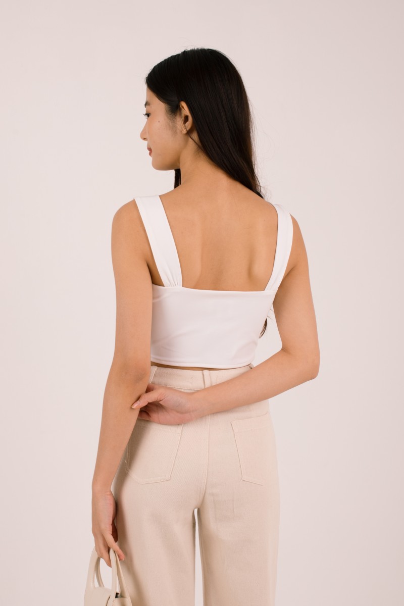Cirrus Padded Sweatheart Top in White
