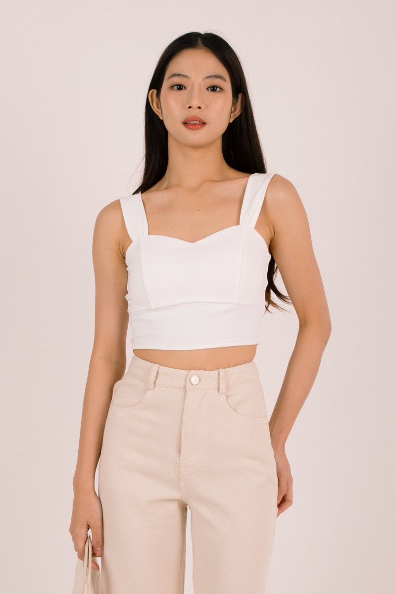 Cirrus Padded Sweatheart Top in White