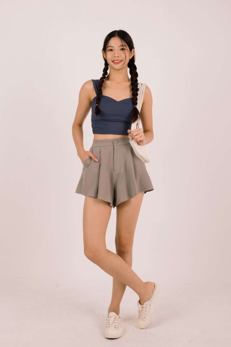 Cirrus Padded Sweatheart Top in Navy