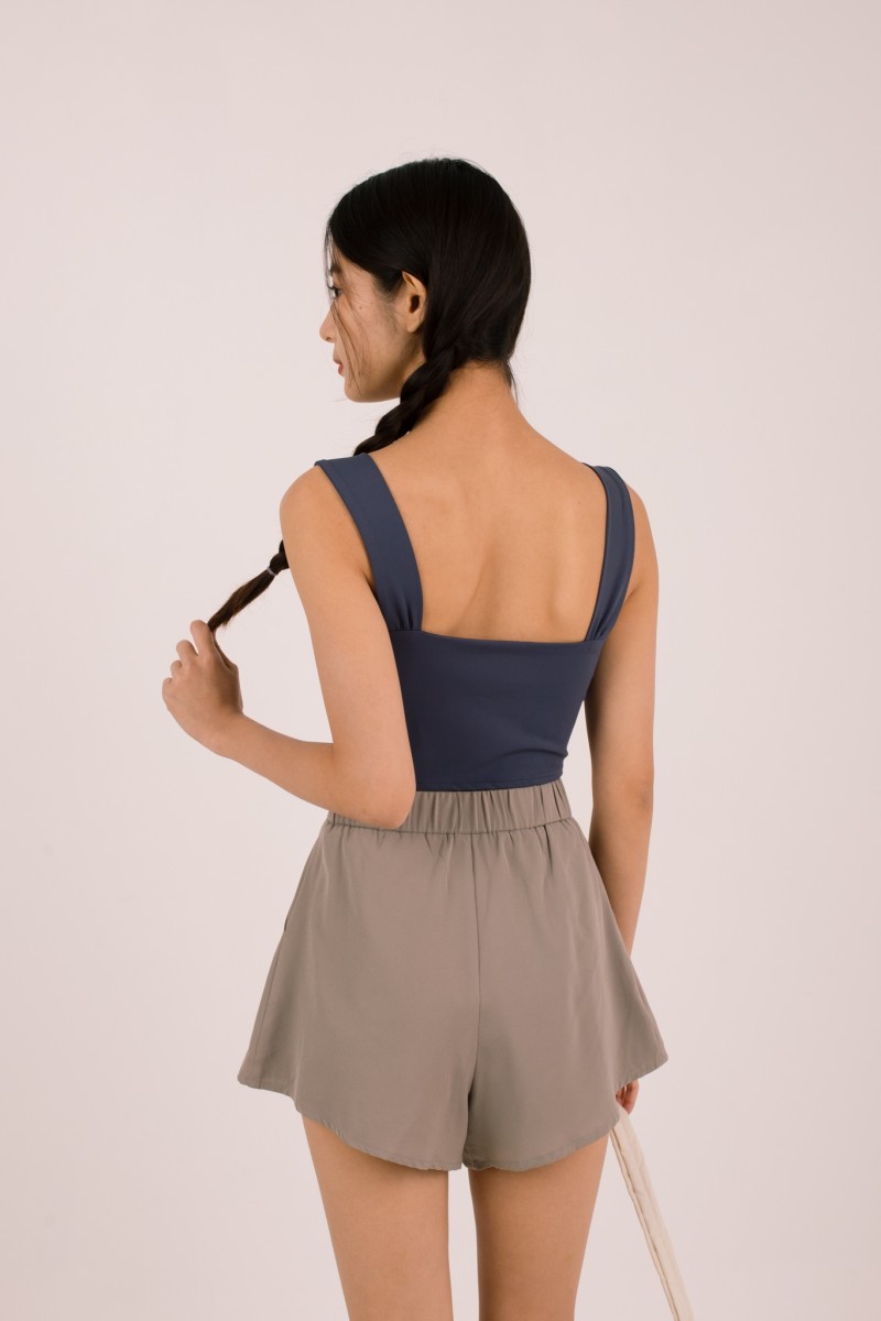 Cirrus Padded Sweatheart Top in Navy