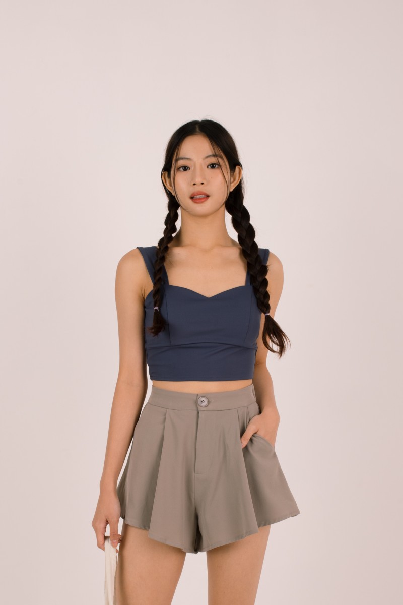 Cirrus Padded Sweatheart Top in Navy