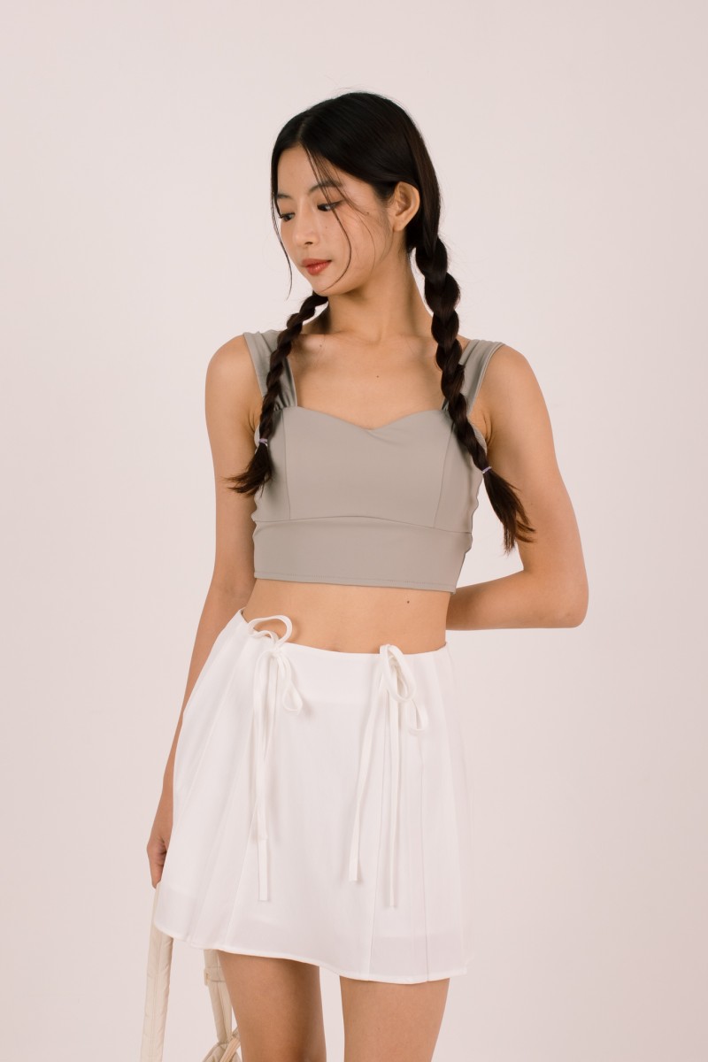 Cirrus Padded Sweatheart Top in Sage
