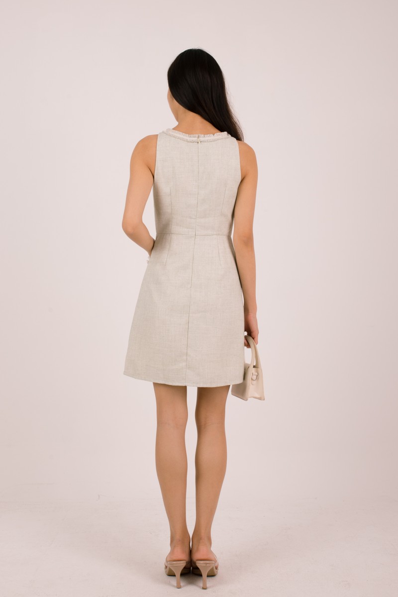 Lavine Pearl Tweed Dress in Sage