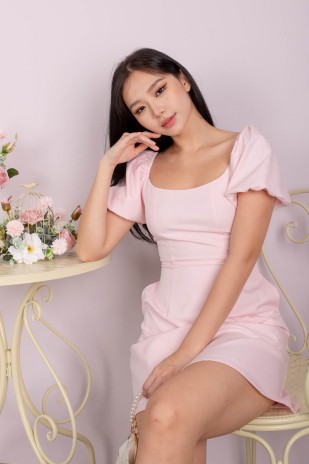 Ellenora Puff Dress in Pink (MY)