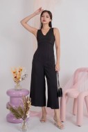 Cressida V-Neck Jumpsuit in Black (MY)