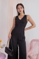 Cressida V-Neck Jumpsuit in Black (MY)