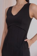 Cressida V-Neck Jumpsuit in Black (MY)
