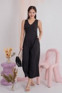 Cressida V-Neck Jumpsuit in Black (MY)