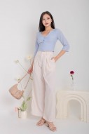 Judine V-Neck Button Top in Blue (MY)