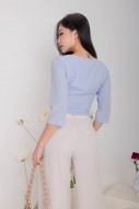 Judine V-Neck Button Top in Blue (MY)