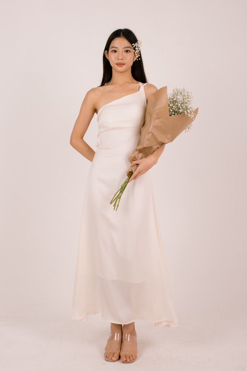 Labella Self-Tie Backless Dress in Ivory