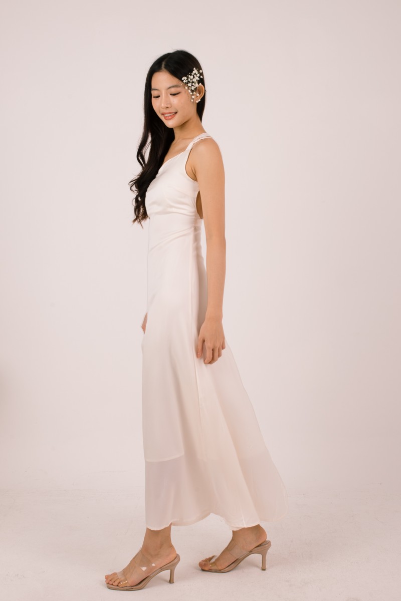 Labella Self-Tie Backless Dress in Ivory
