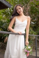 Balestine Bustier Tiered Maxi in White (MY)