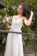 Balestine Bustier Tiered Maxi in White (MY)