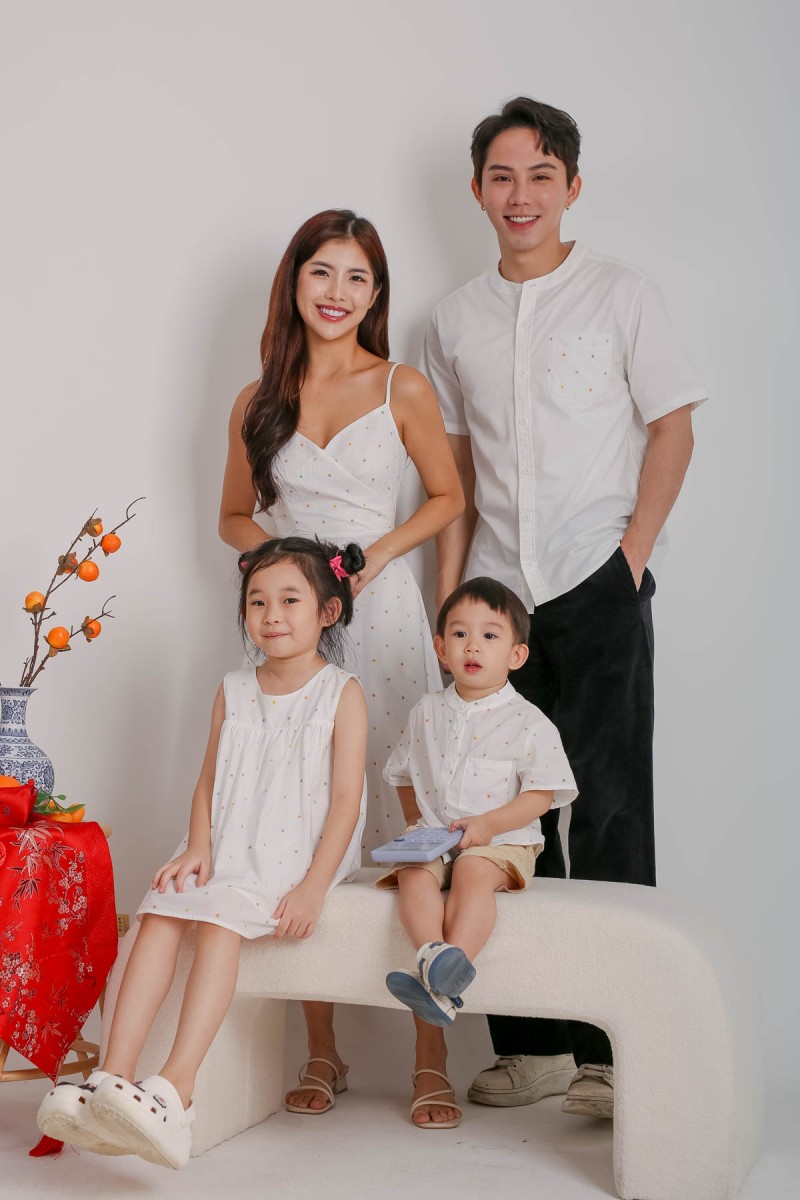 Together Polkadot Wrap Midi Dress in White (MY)