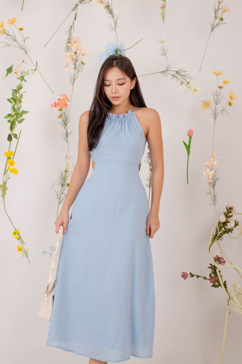 Alle Halter Side Cut Out Dress in Blue (MY)