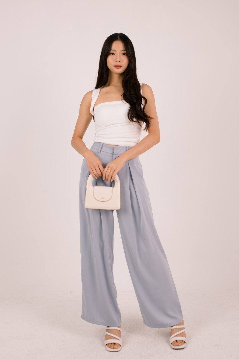 Nivi Ruched Tank Top in White
