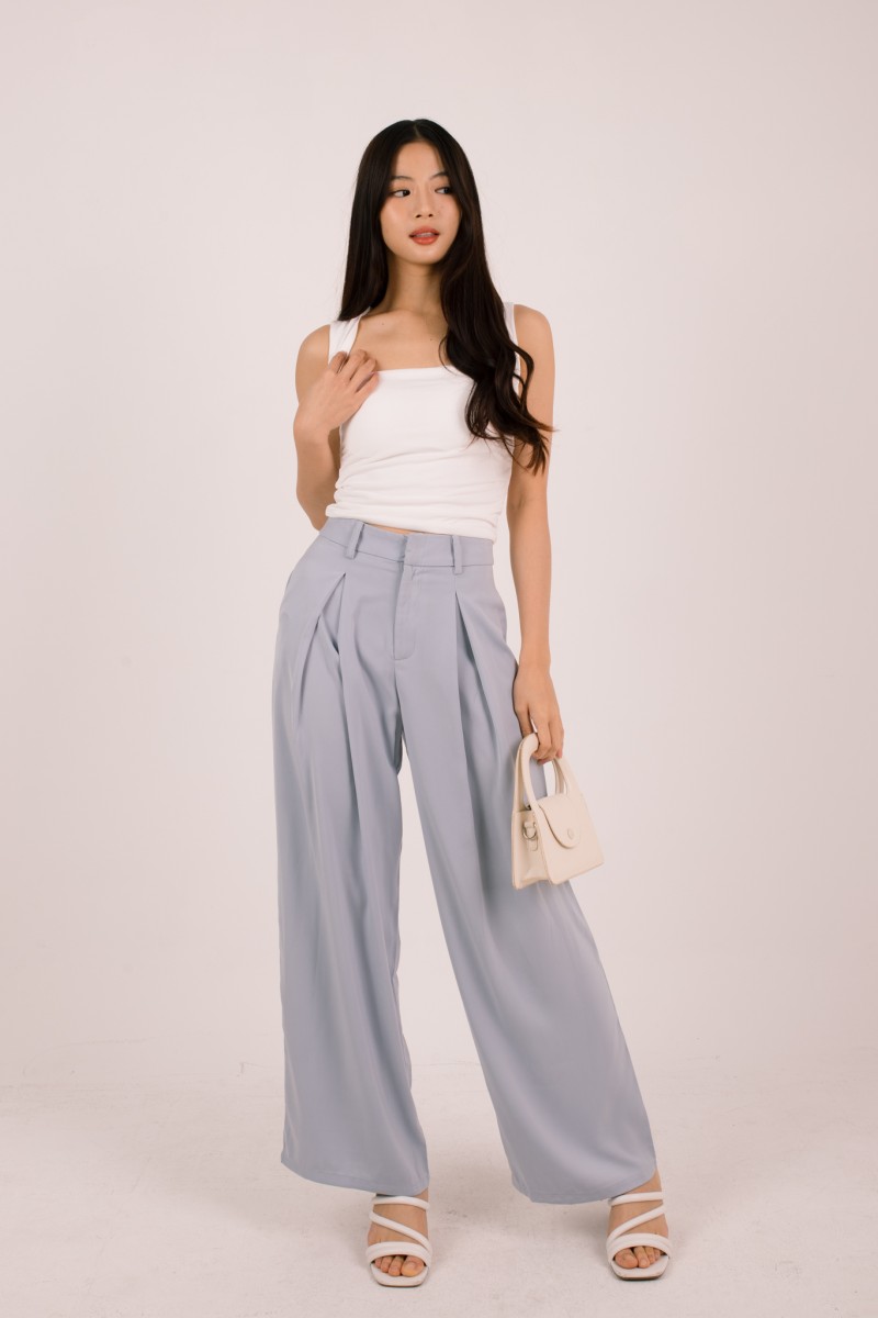 Nivi Ruched Tank Top in White
