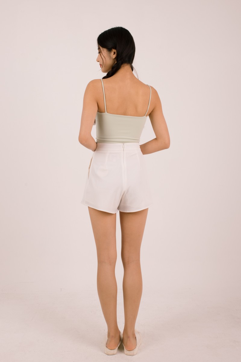 RESTOCK7: Niko Padded Basic Top in Sage Green
