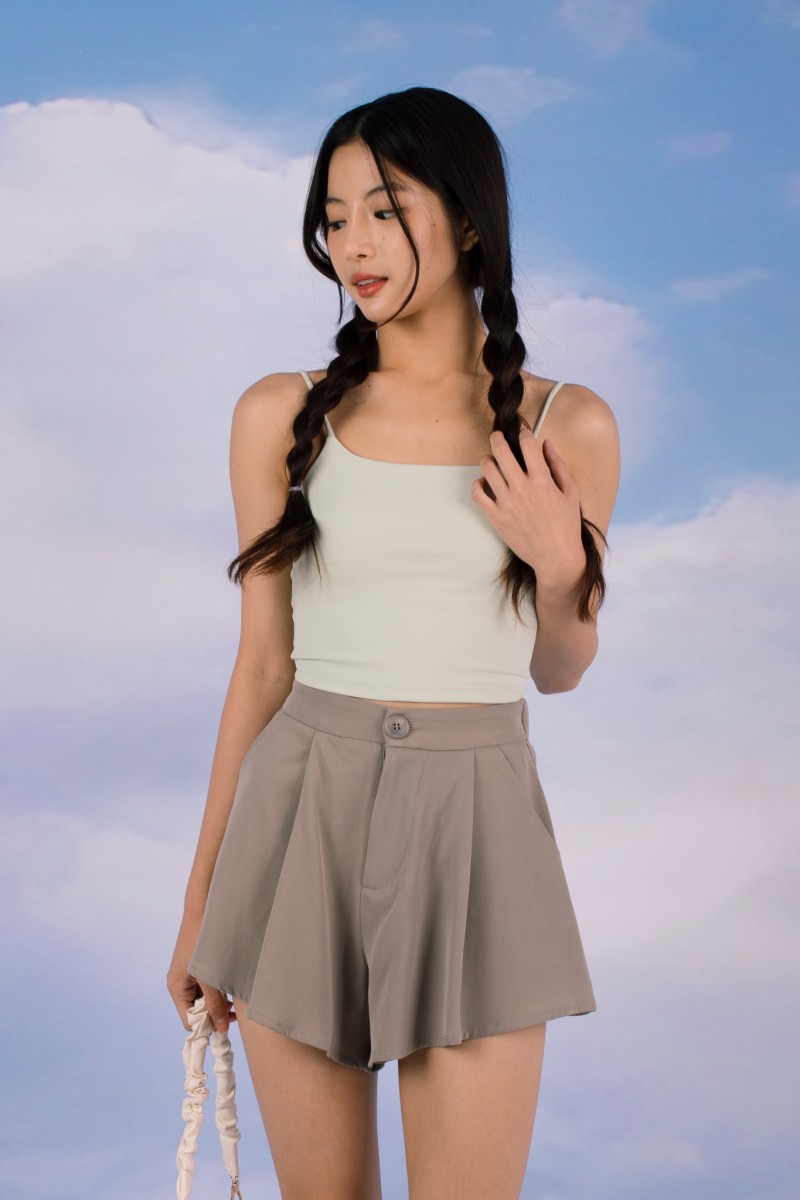 RESTOCK7: Niko Padded Basic Top in Sage Green