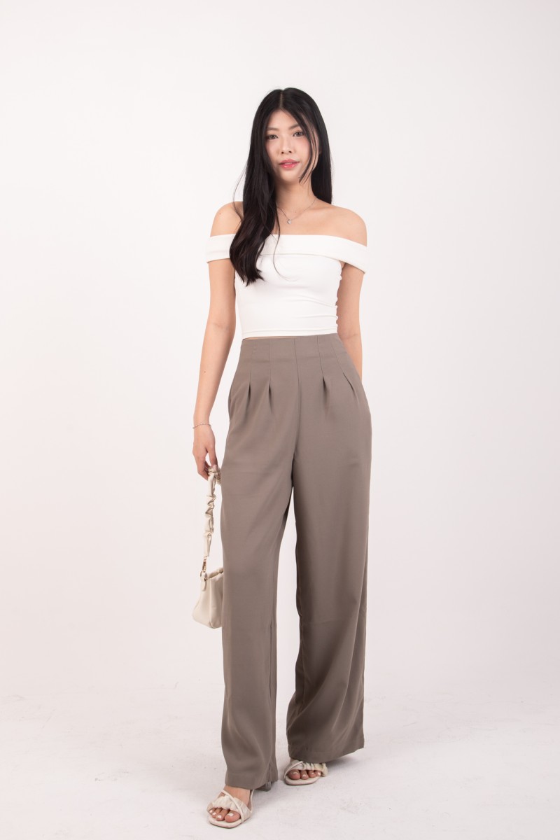 Veyra Wide Leg Pants in Gunmetal