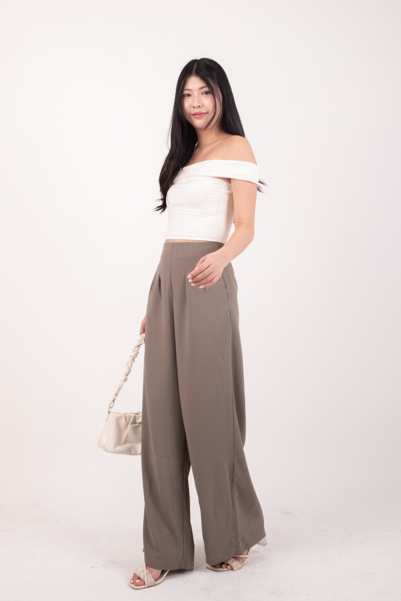 Veyra Wide Leg Pants in Gunmetal