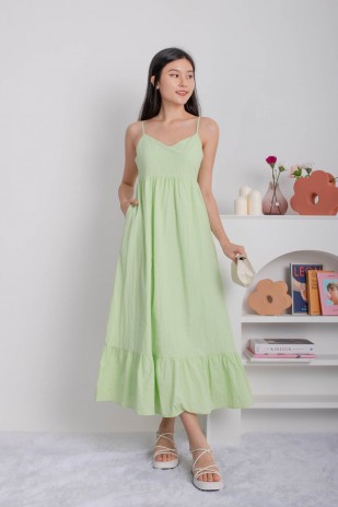 Kaelle Drop-Hem Maxi in Apple Green (MY)