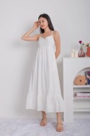 Kaelle Drop-Hem Maxi in White (MY)
