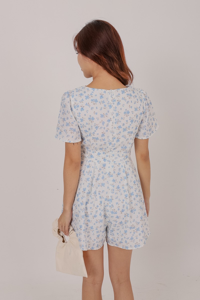 Floret Wrapped Romper in Blue (MY)
