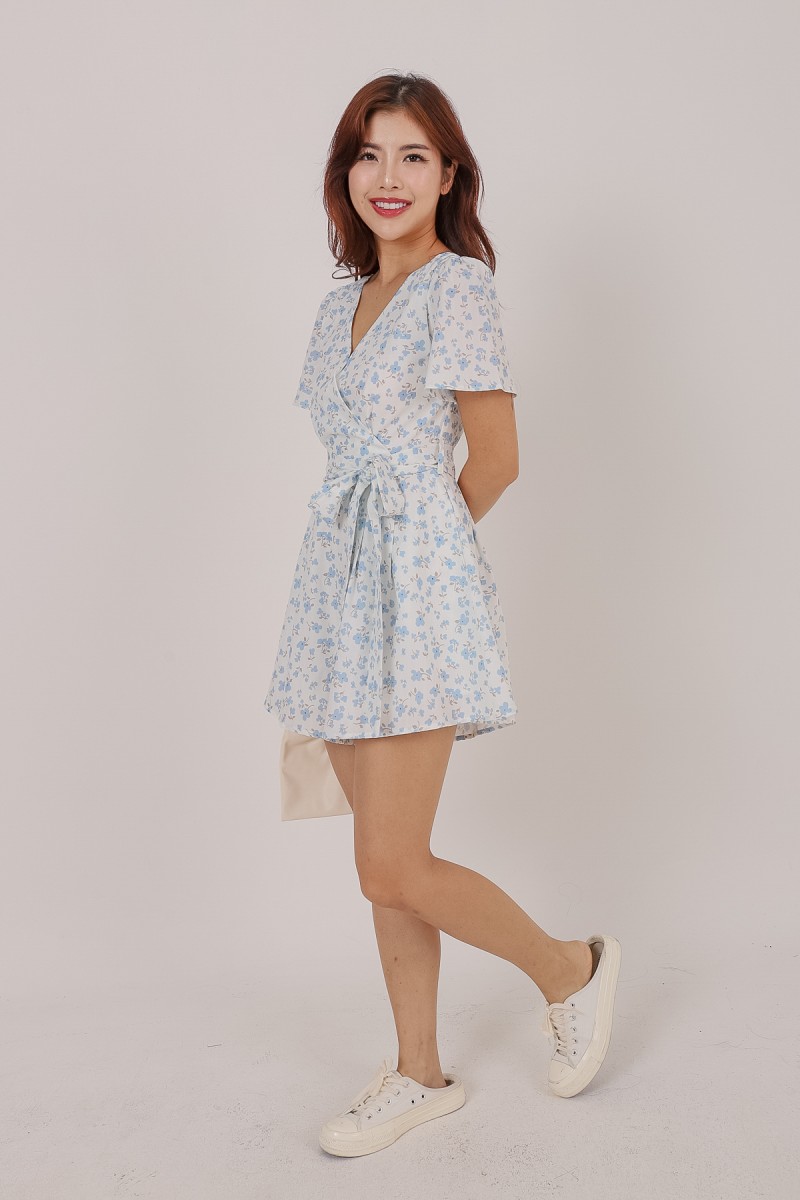 Floret Wrapped Romper in Blue (MY)