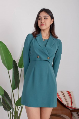 Vann Cut-In Dress in Teal (MY)