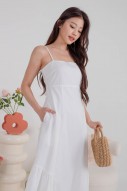 Yvalle Drop Hem Maxi Dress in White (MY)