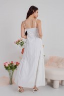 Yvalle Drop Hem Maxi Dress in White (MY)