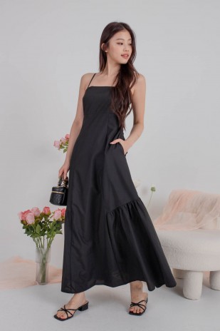 Yvalle Drop Hem Maxi Dress in Black (MY)