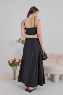 Yvalle Drop Hem Maxi Dress in Black (MY)