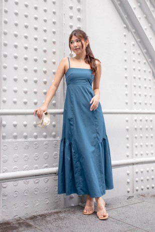 Yvalle Drop Hem Maxi Dress in Blue (MY)