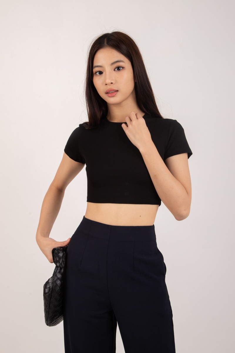 RESTOCK4: Esthel Basic Baby Tee in Black