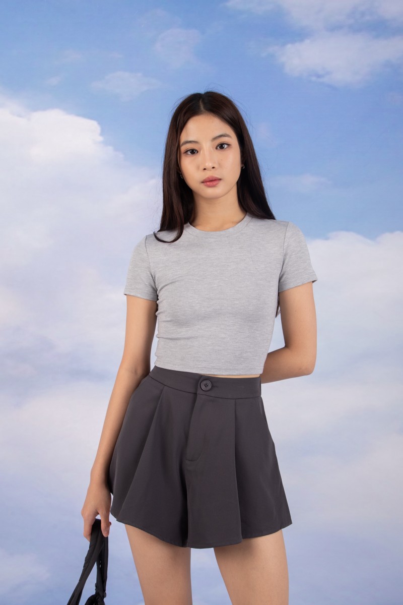 RESTOCK4: Esthel Basic Baby Tee in Grey