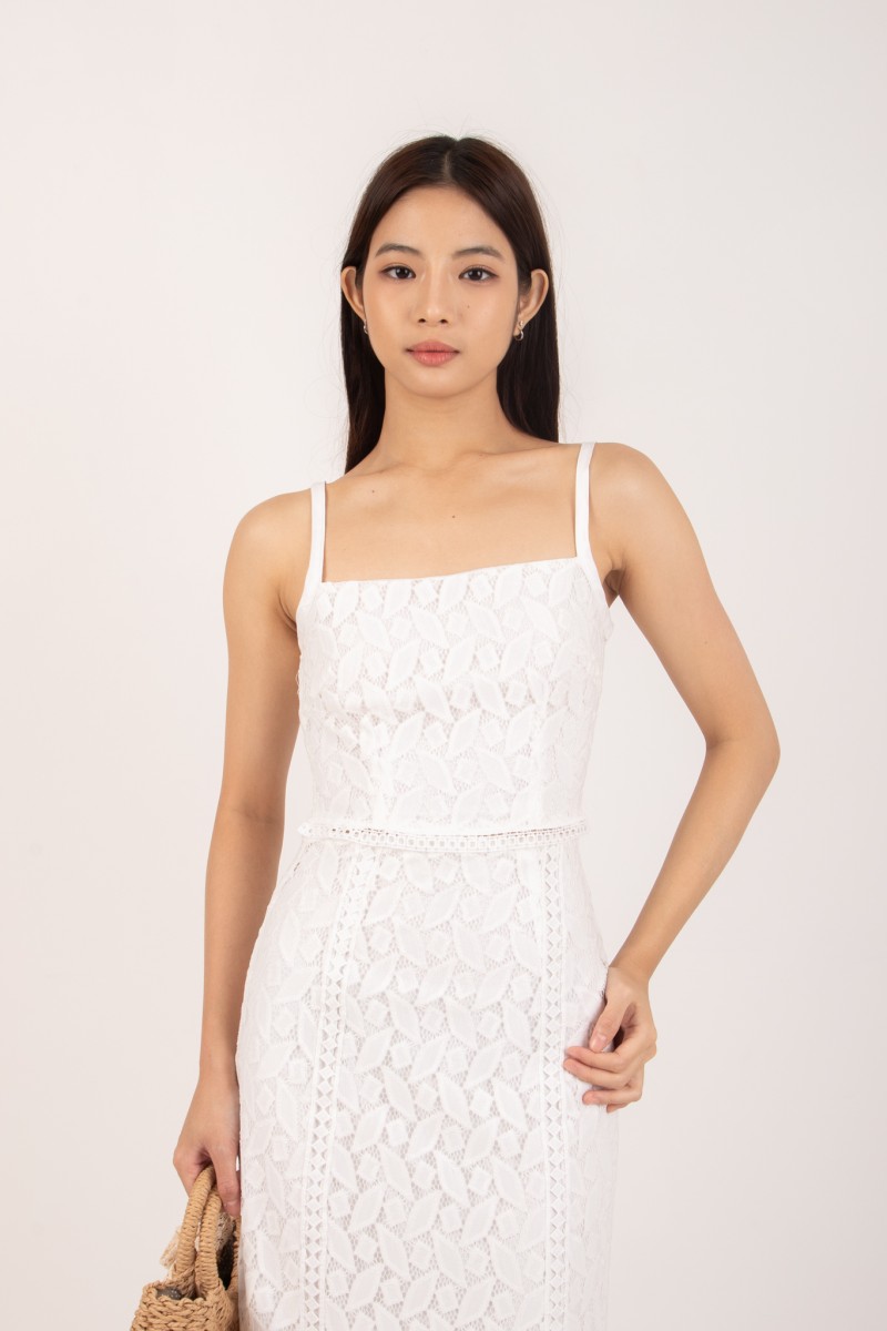 Aurielle Cropped Lace Top in White
