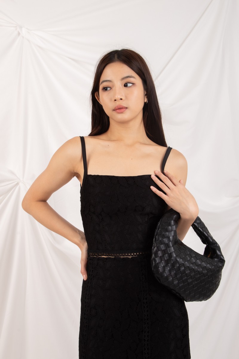 Aurielle Cropped Lace Top in Black