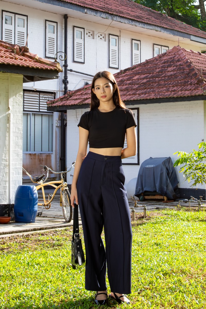 Lunet Wide-Leg Pants in Navy