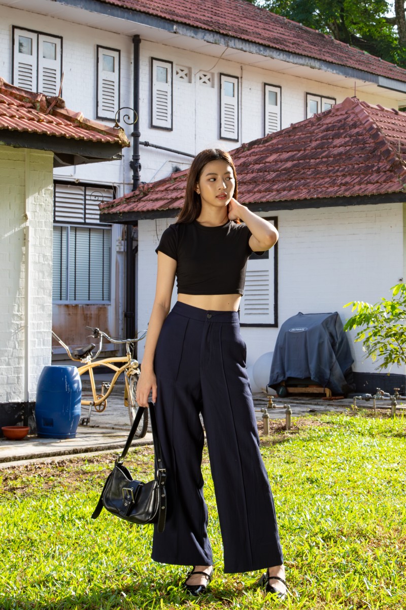 Lunet Wide-Leg Pants in Navy