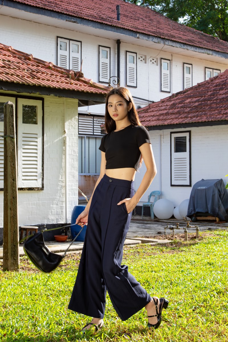 Lunet Wide-Leg Pants in Navy