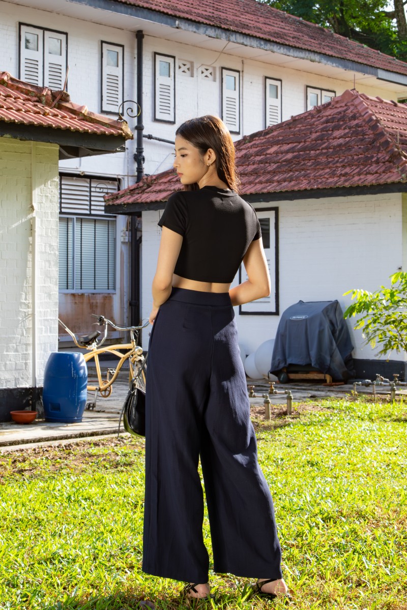 Lunet Wide-Leg Pants in Navy