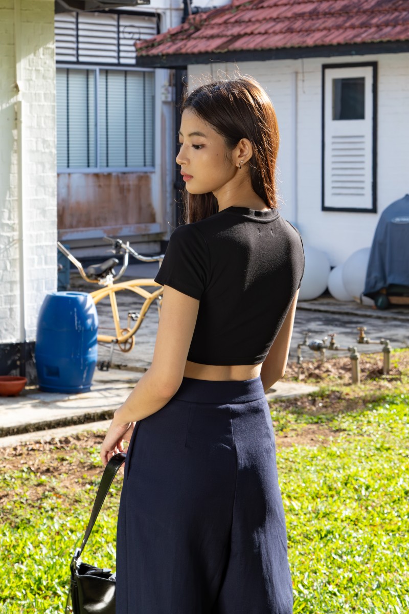 Lunet Wide-Leg Pants in Navy