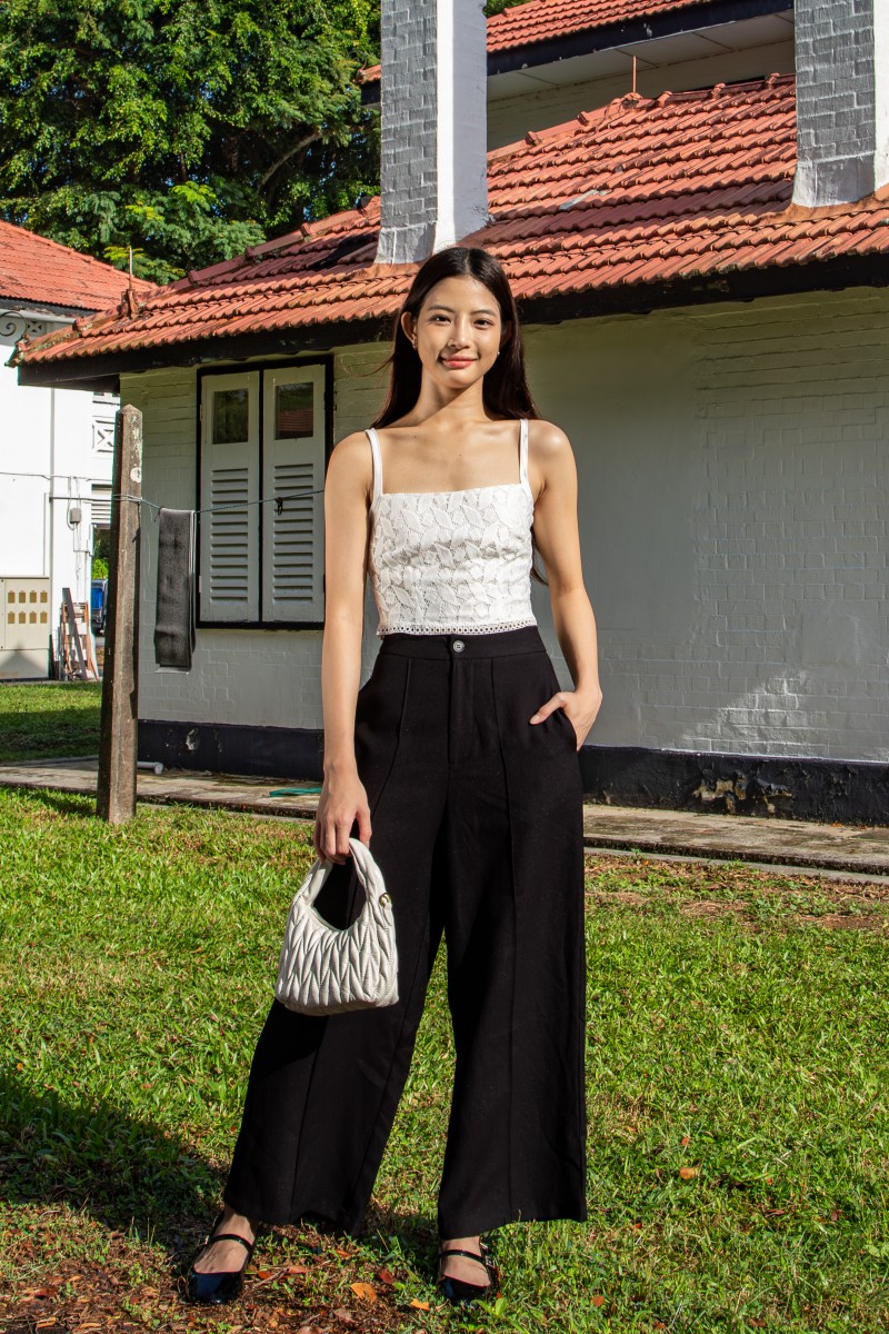 Lunet Wide-Leg Pants in Black