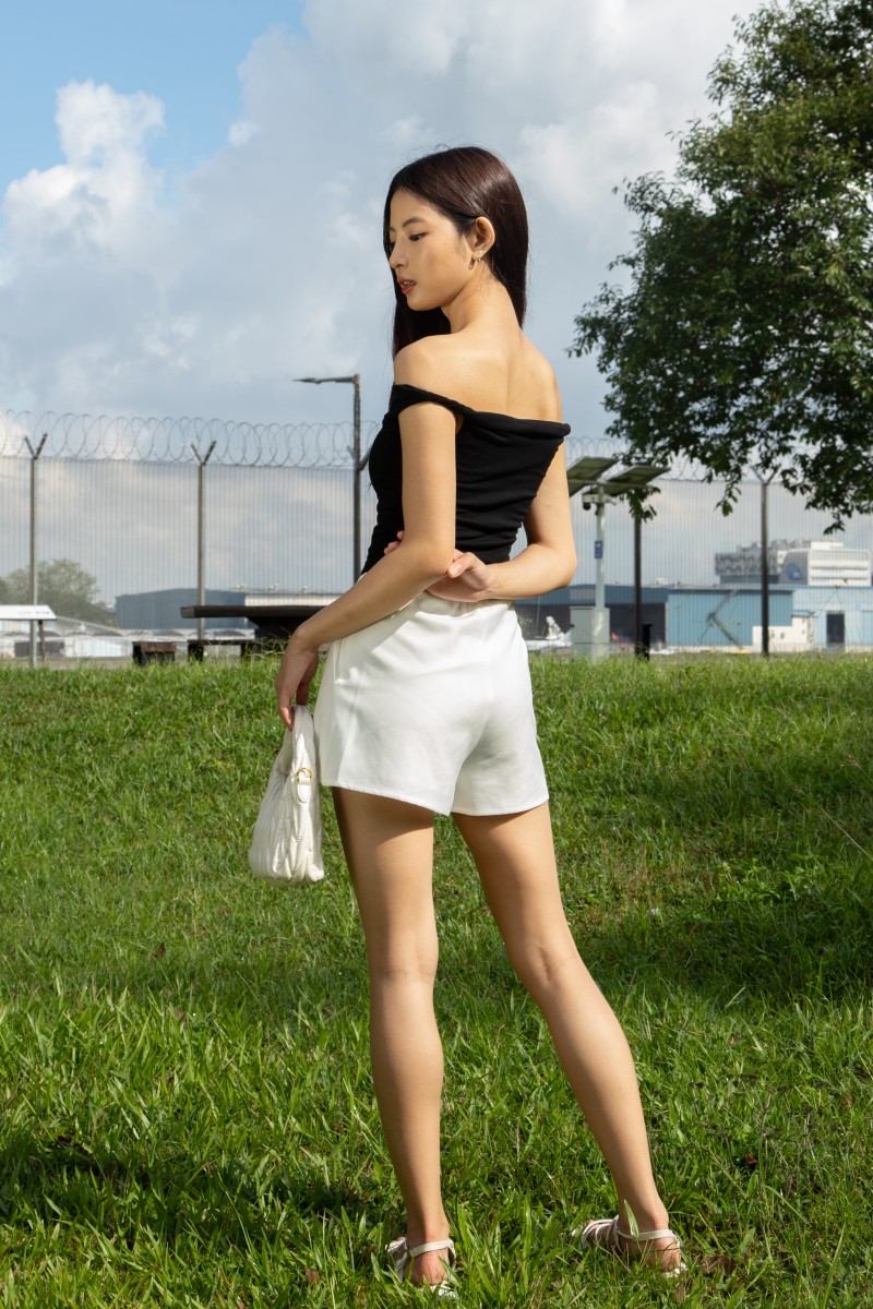 RESTOCK: Kove Off-Shoulder Foldover Top in Black