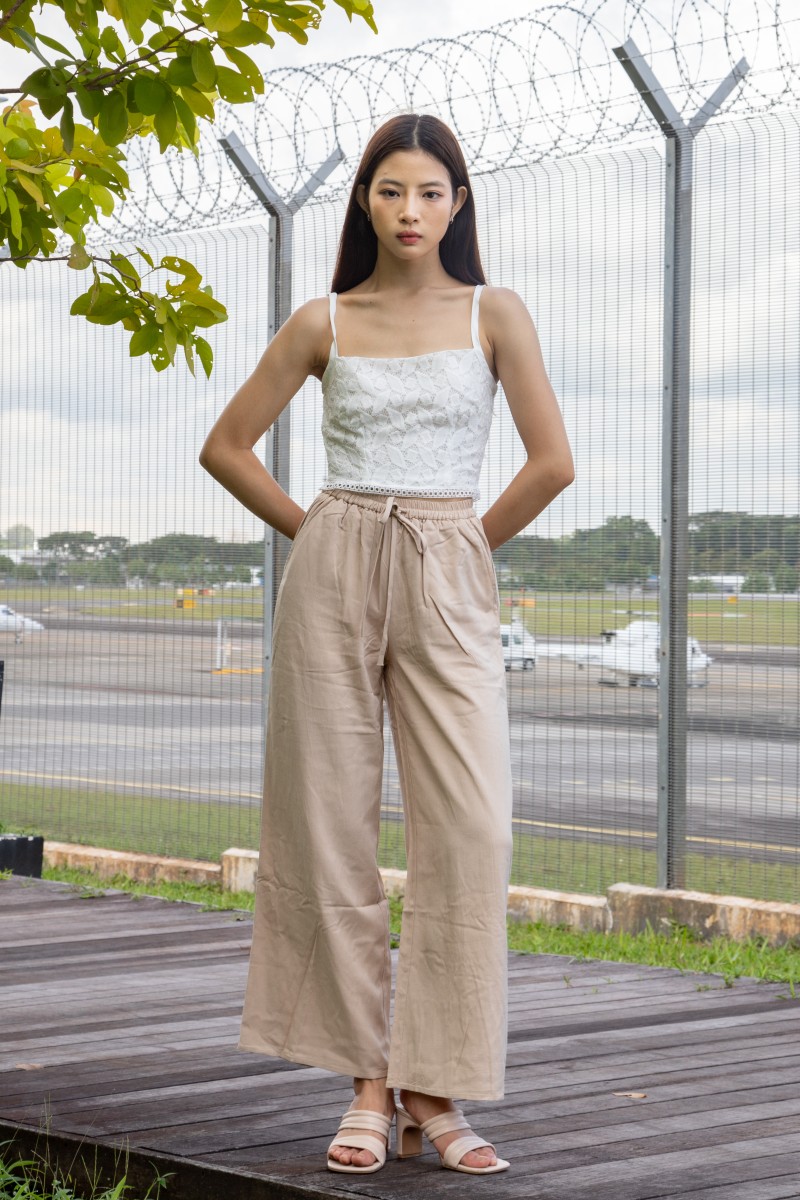 Liri Wide-Leg Pants in Sand
