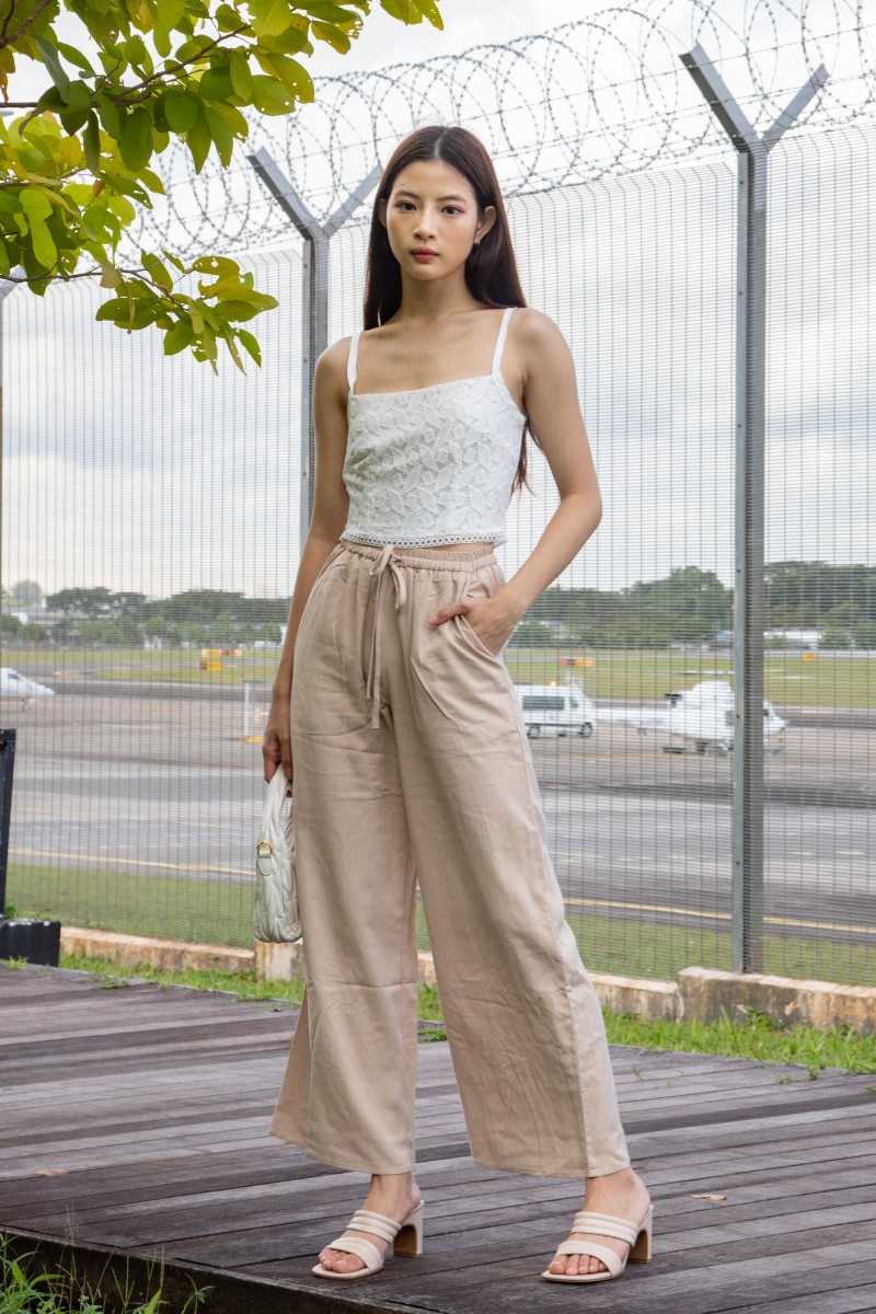 Liri Wide-Leg Pants in Sand