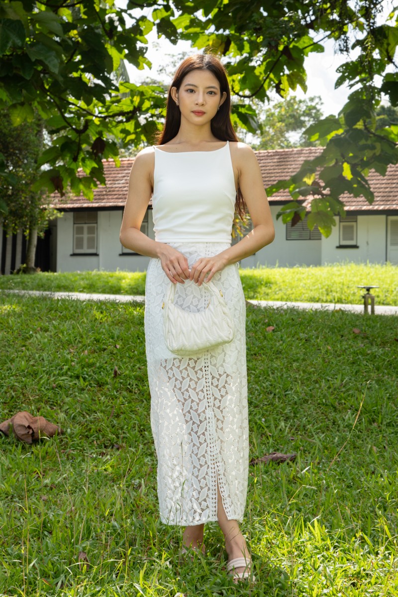 Sova Soft Knit Scoop Tank in White